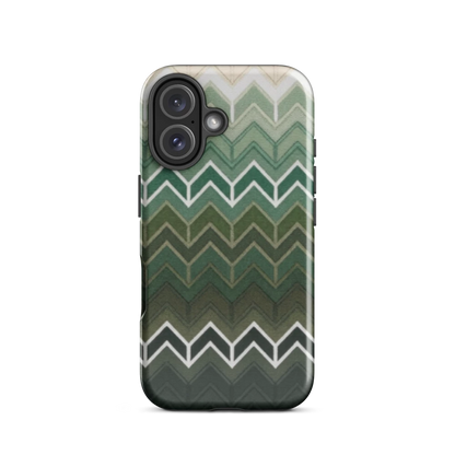 Green Chevron Tough Case for iPhone®