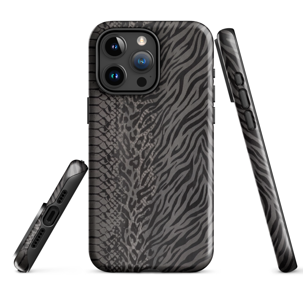 Dark Gray Zebra Print y2k inspired Tough Case for iPhone®