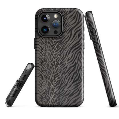 Dark Gray Zebra Print y2k inspired Tough Case for iPhone®