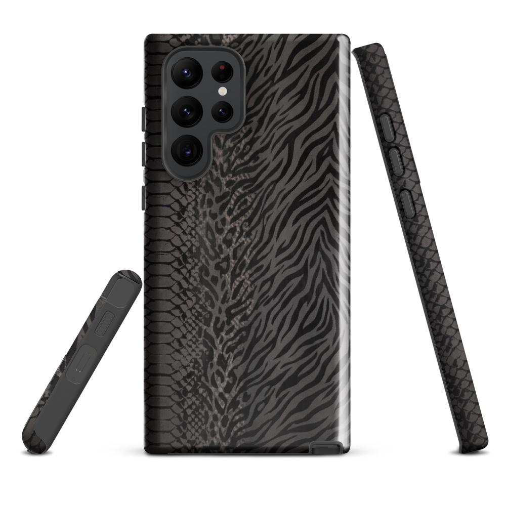 Black and Gray Zebra and Leopard print Tough Case for Samsung