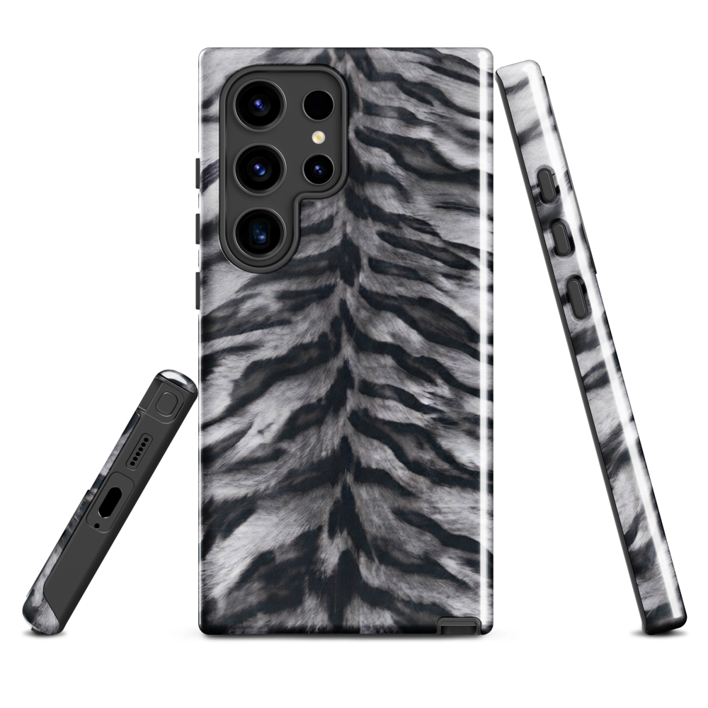 Gray Tiger Print Tough Case for Samsung