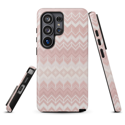 Classic Pink & White Chevron Tough Case for Samsung