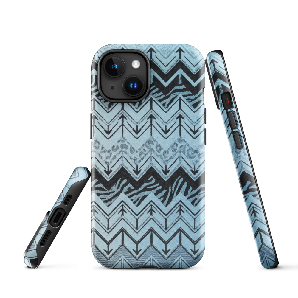 Blue Chevron Zebra & Leopard Print Tough Case for iPhone®