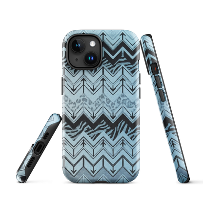 Blue Chevron Zebra & Leopard Print Tough Case for iPhone®