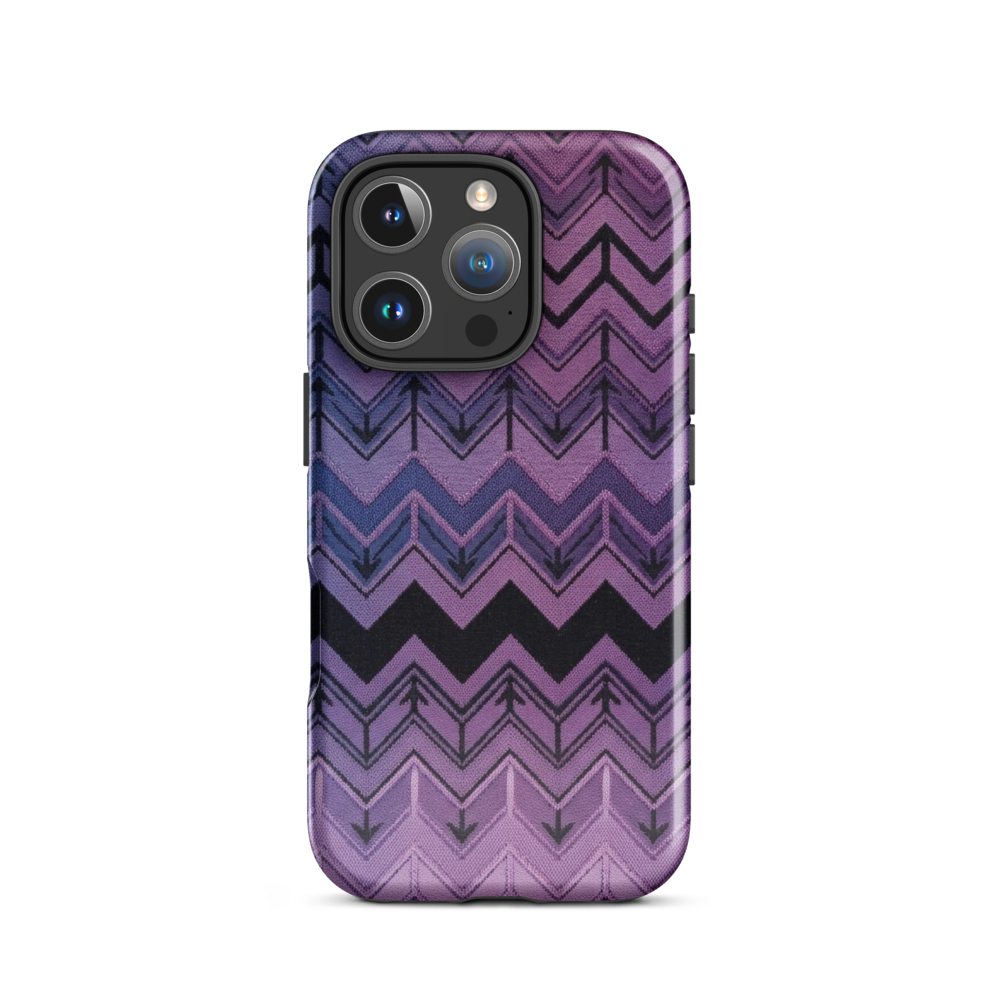 Purple Chevron & Blue Pattern Tough Case for iPhone®