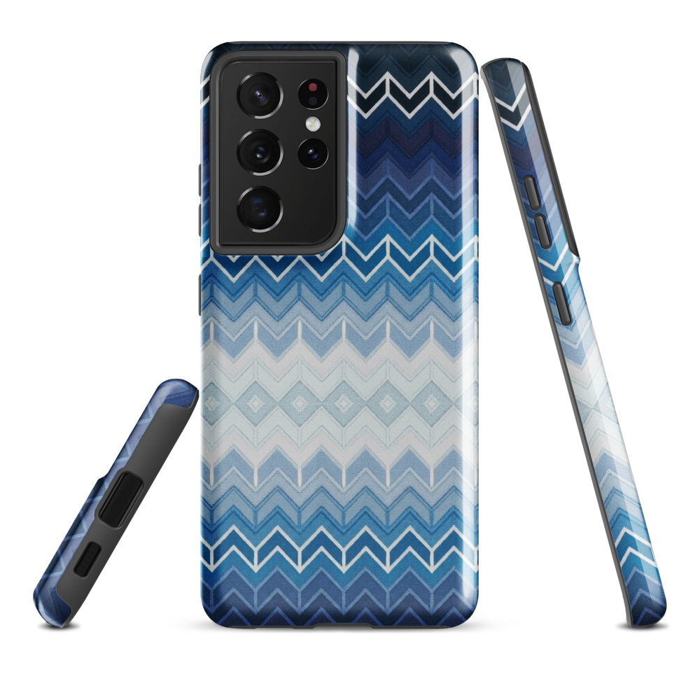 Blue Chevron Tough Case for Samsung