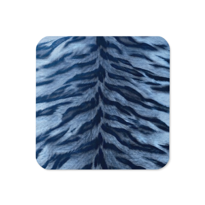 Blue Tiger Print Cork-Back Coaster