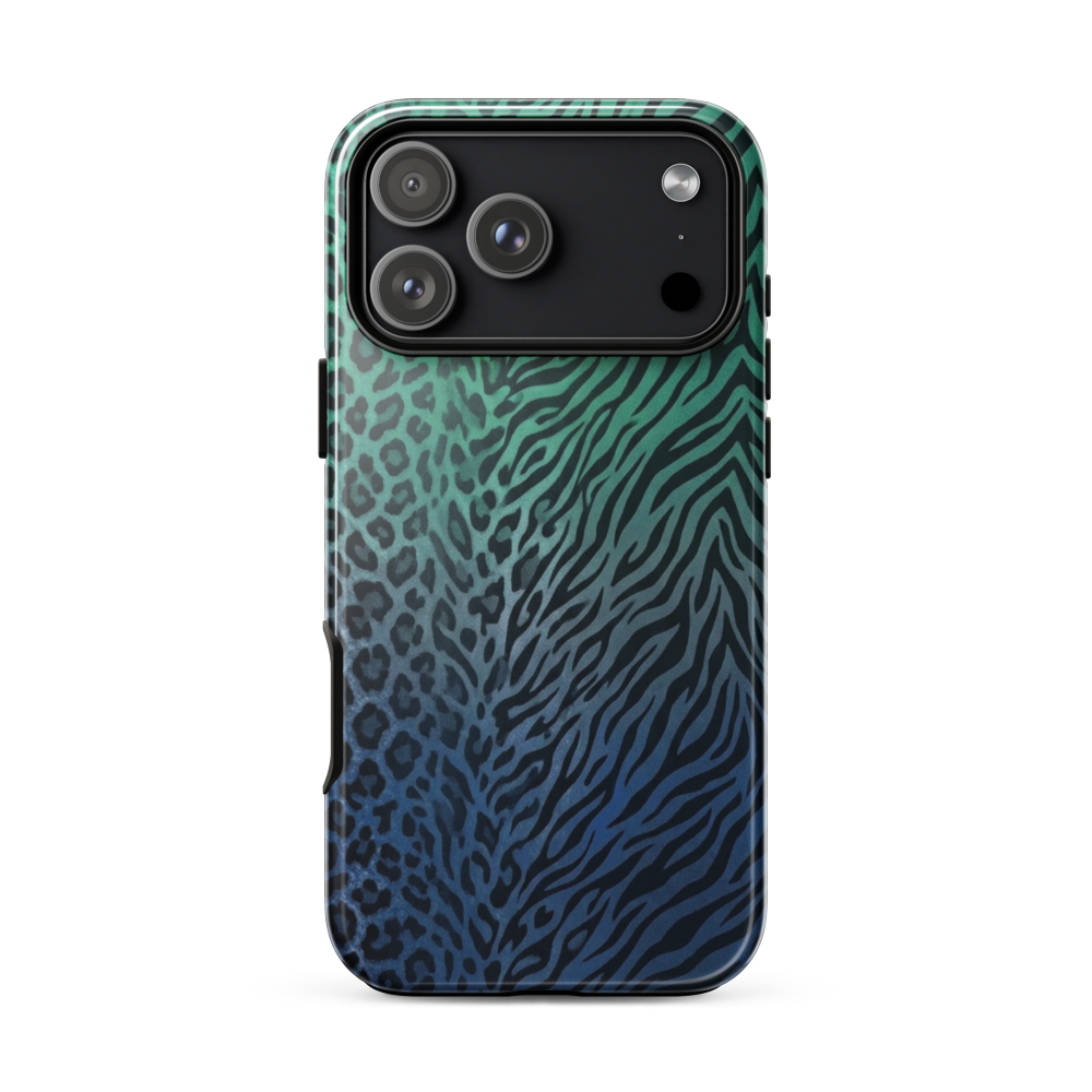 Blue to Teal Zebra & Leopard Print  Tough Case for iPhone®