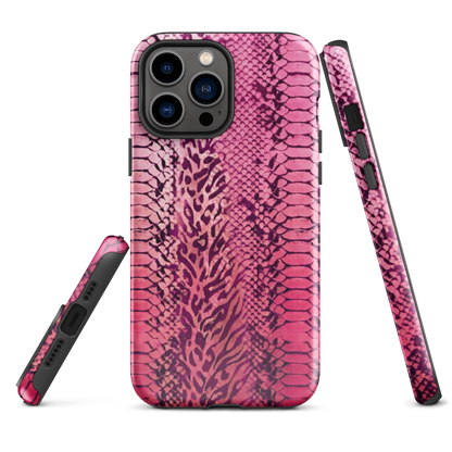 Pink Leopard Print and Snake Skin Tough Case for iPhone®