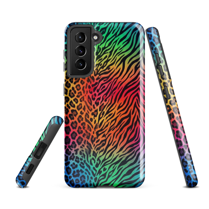 Rainbow Leopard & Zebra print Tough Case for Samsung