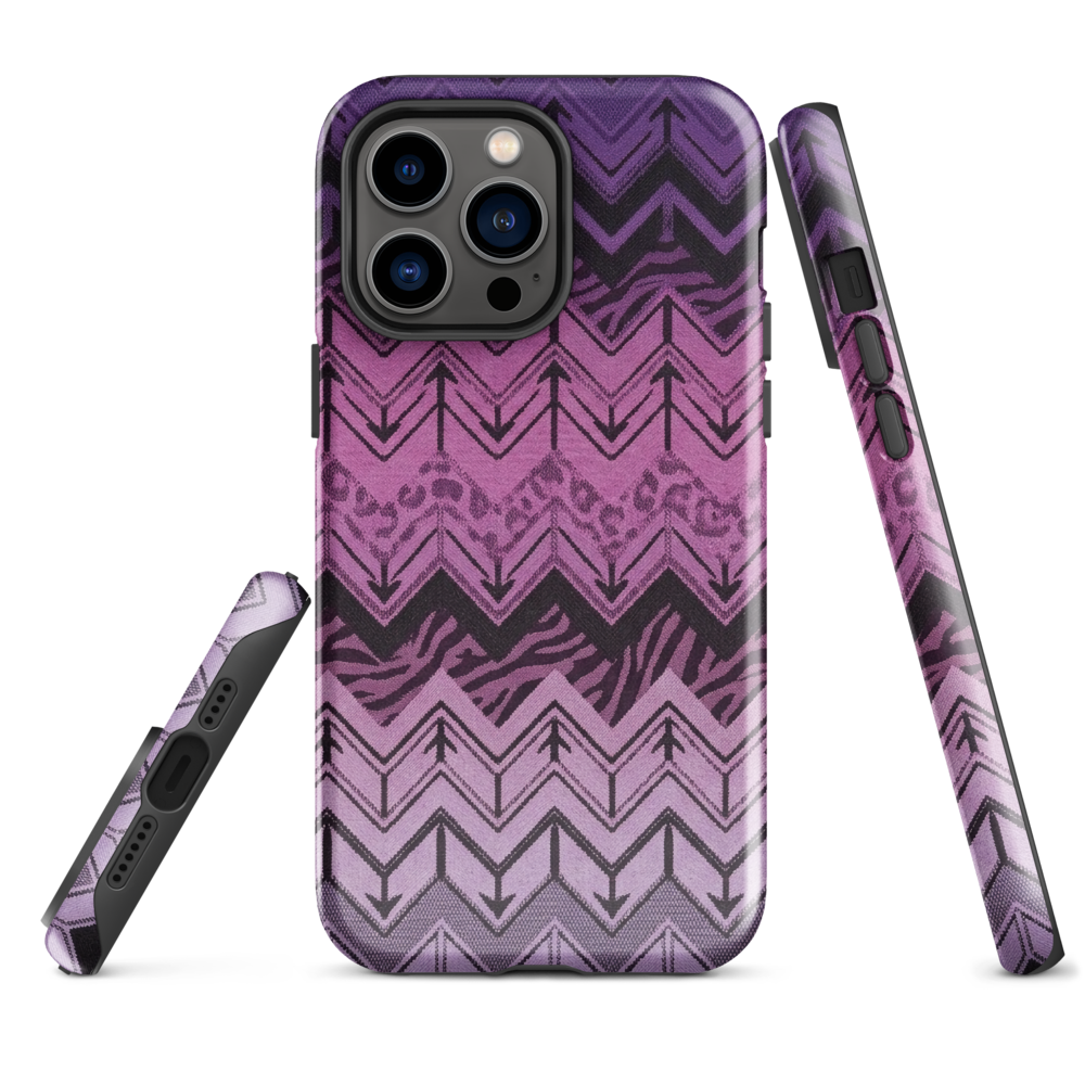 Purple Chevron Zebra & Leopard Print Tough Case for iPhone®