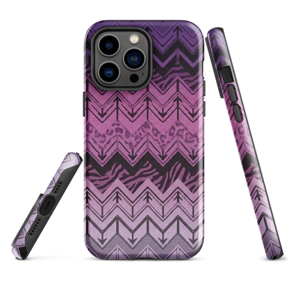 Purple Chevron Zebra & Leopard Print Tough Case for iPhone®
