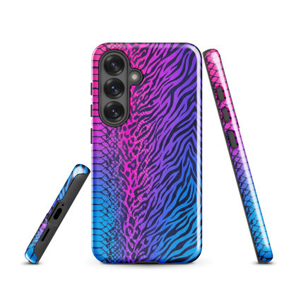 Hot Pink & Blue Snake Skin Zebra & Leopard Print Tough Case for Samsung