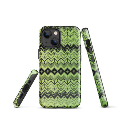 Lime Green Chevron Zebra & Leopard Print Tough Case for iPhone®