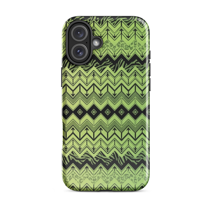 Lime Green Chevron Zebra & Leopard Print Tough Case for iPhone®