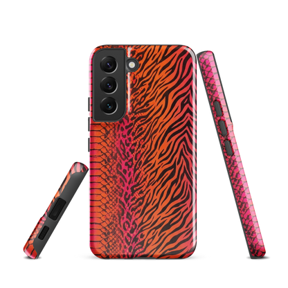 Sunset Orange & Pink Snake Skin Leopard & Zebra Print Tough Case for Samsung