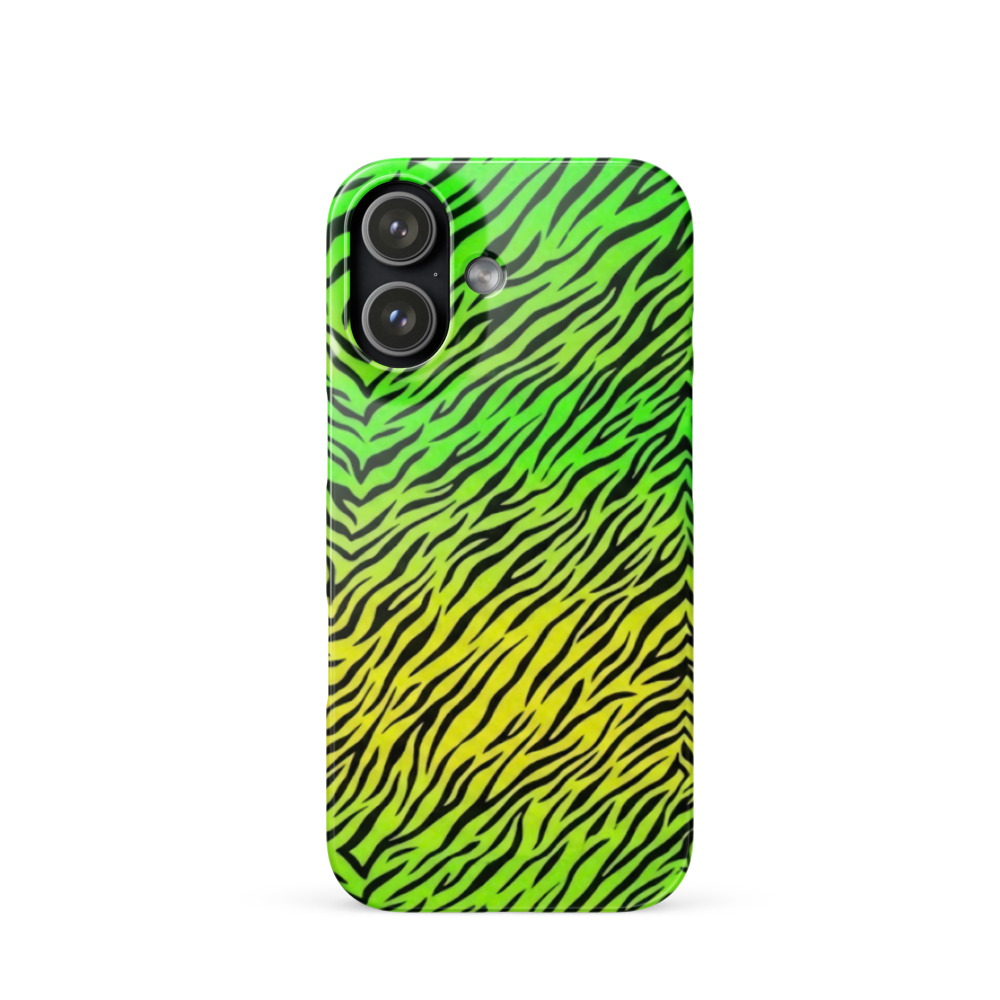Green & Yellow  Zebra Print Snap Case for iPhone