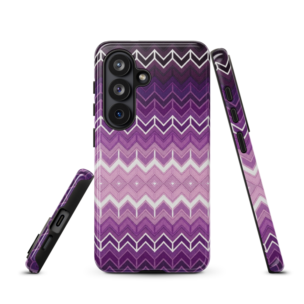 Purple Classic Chevron White Pattern Tough Case for Samsung