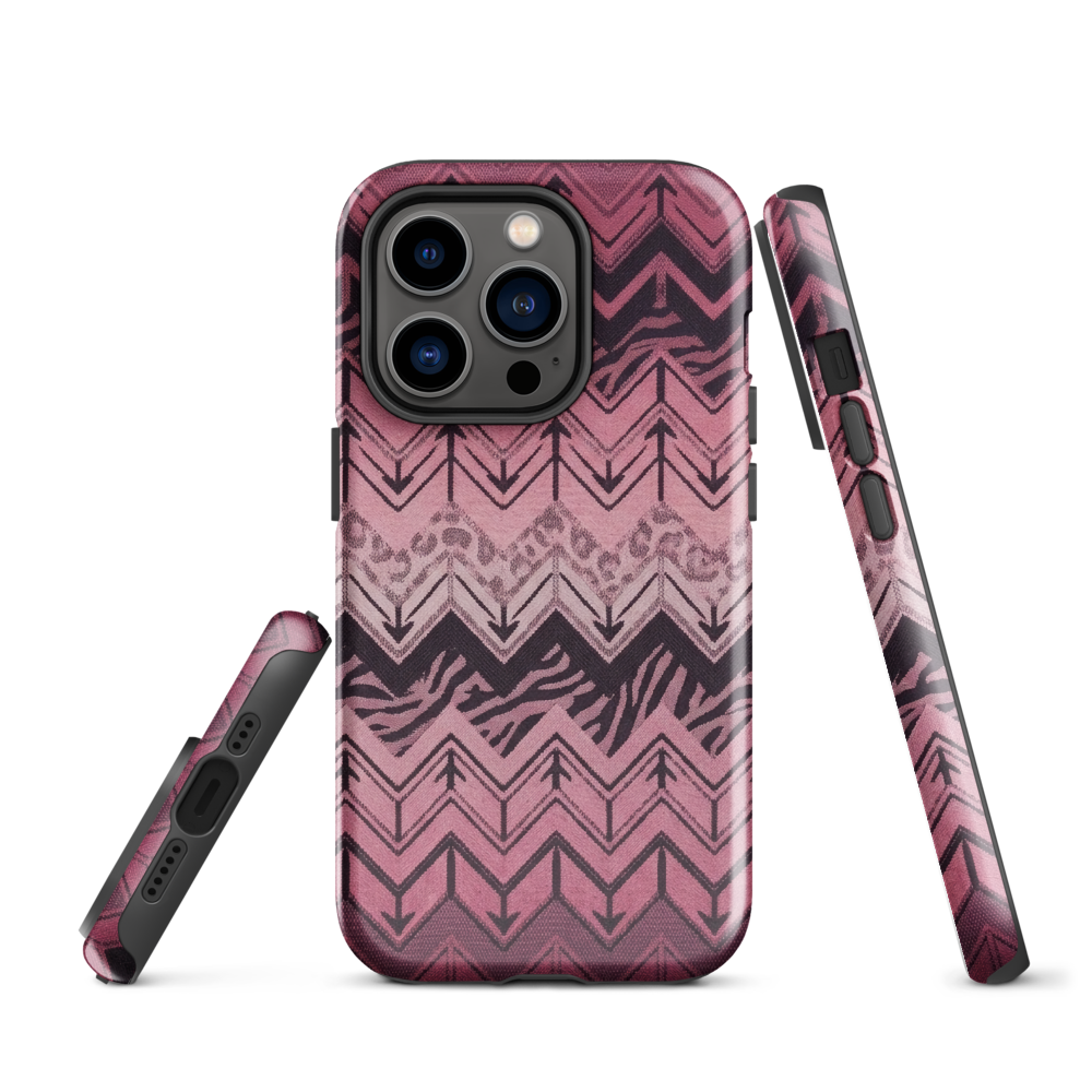 Pink Chevron Zebra & Leopard Print Tough Case for iPhone®
