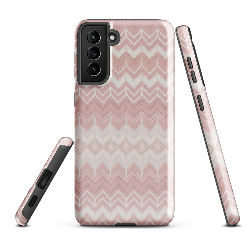 Classic Pink & White Chevron Tough Case for Samsung