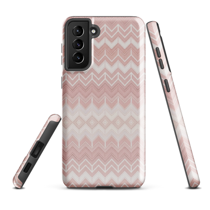 Classic Pink & White Chevron Tough Case for Samsung