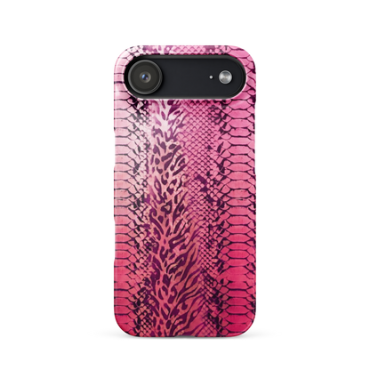 Hot Pink to Light Pink Zebra Print Snap Case for iPhone