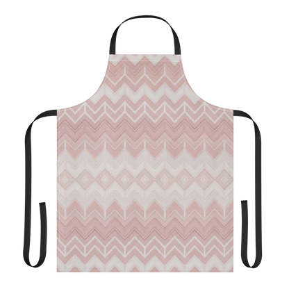 Pink & White Classic Chevron Pattern Strap Apron