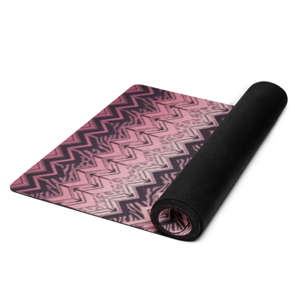 Pink Zebra & Leopard Chevron Print Yoga Mat