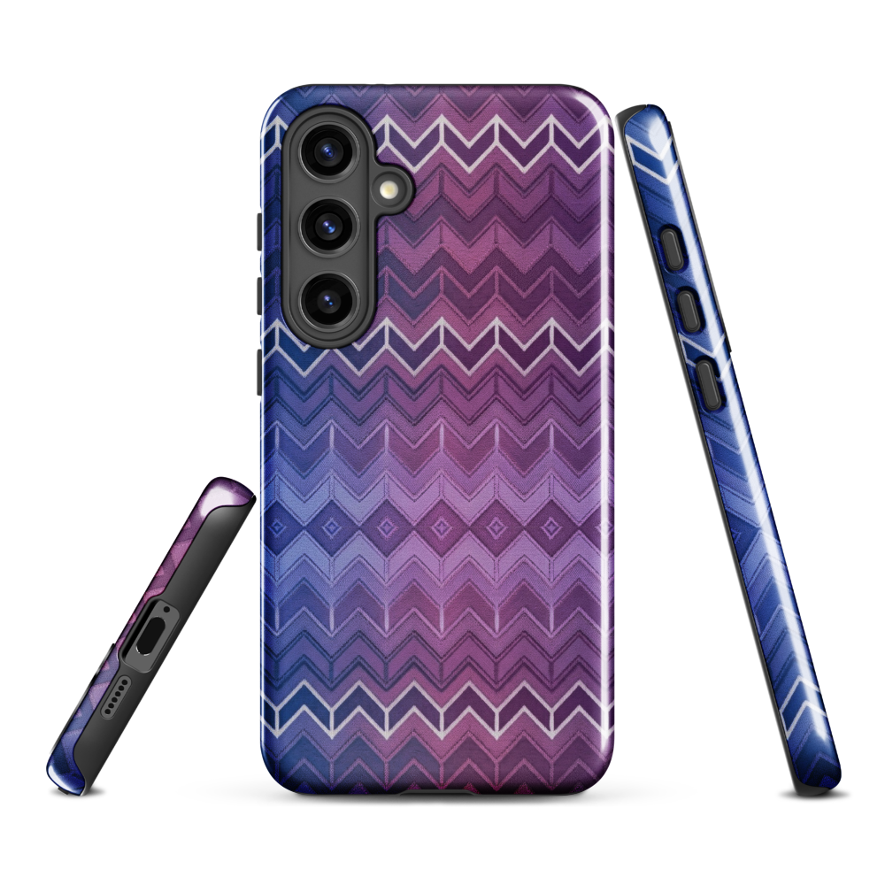 Purple & Blue Classic Chevron Print Tough Case for Samsung