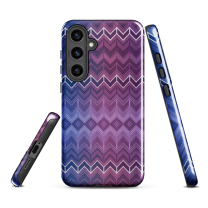 Purple & Blue Classic Chevron Print Tough Case for Samsung