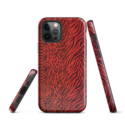 Red Zebra Snake & Leopard Print Tough Case for iPhone®
