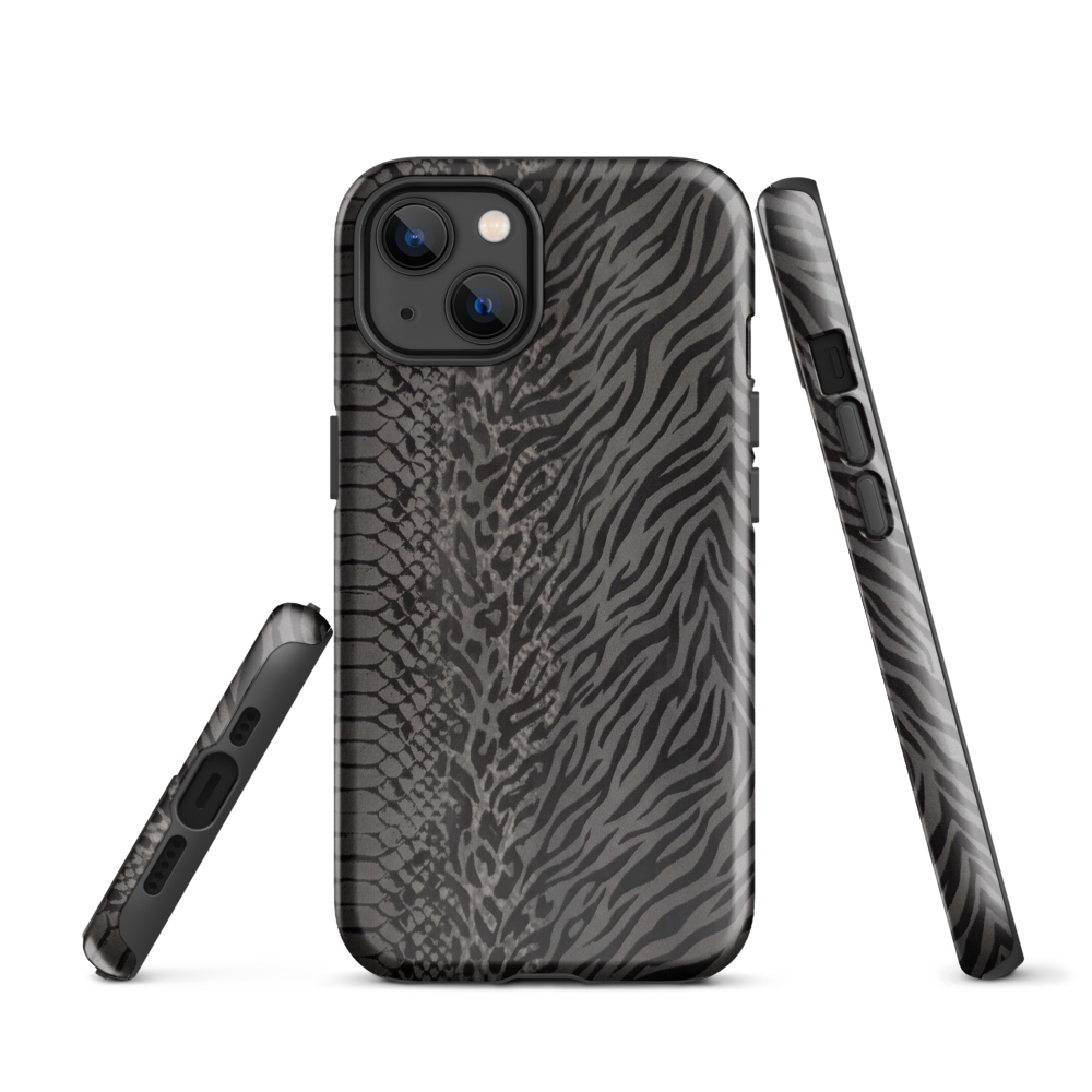 Dark Gray Zebra Print y2k inspired Tough Case for iPhone®