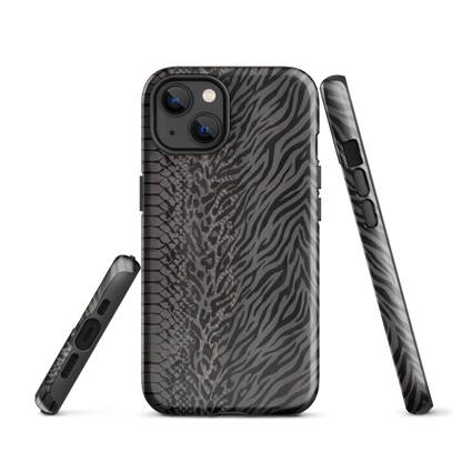 Dark Gray Zebra Print y2k inspired Tough Case for iPhone®