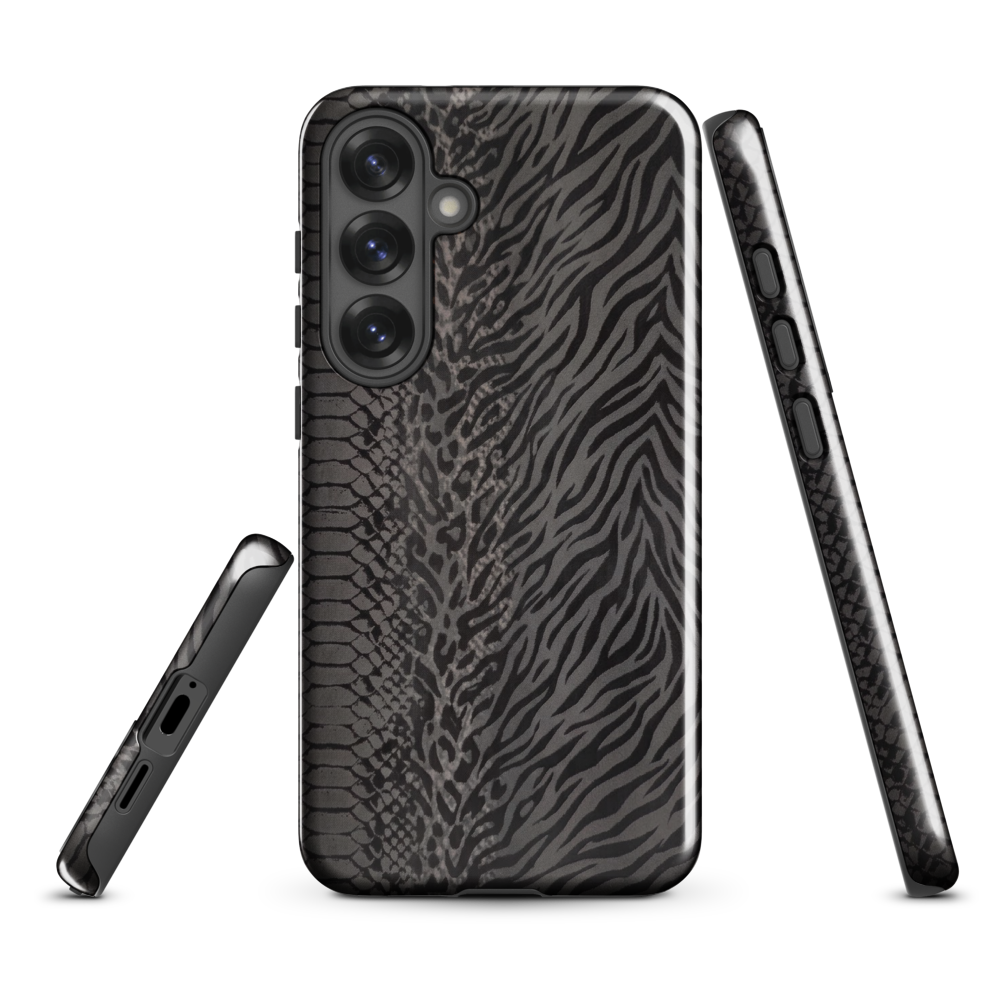 Black and Gray Zebra and Leopard print Tough Case for Samsung