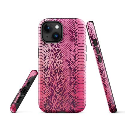 Pink Leopard Print and Snake Skin Tough Case for iPhone®