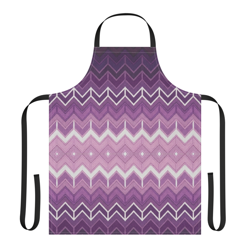 Purple Classic Chevron Strap Apron