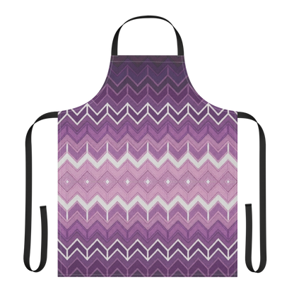 Purple Classic Chevron Strap Apron