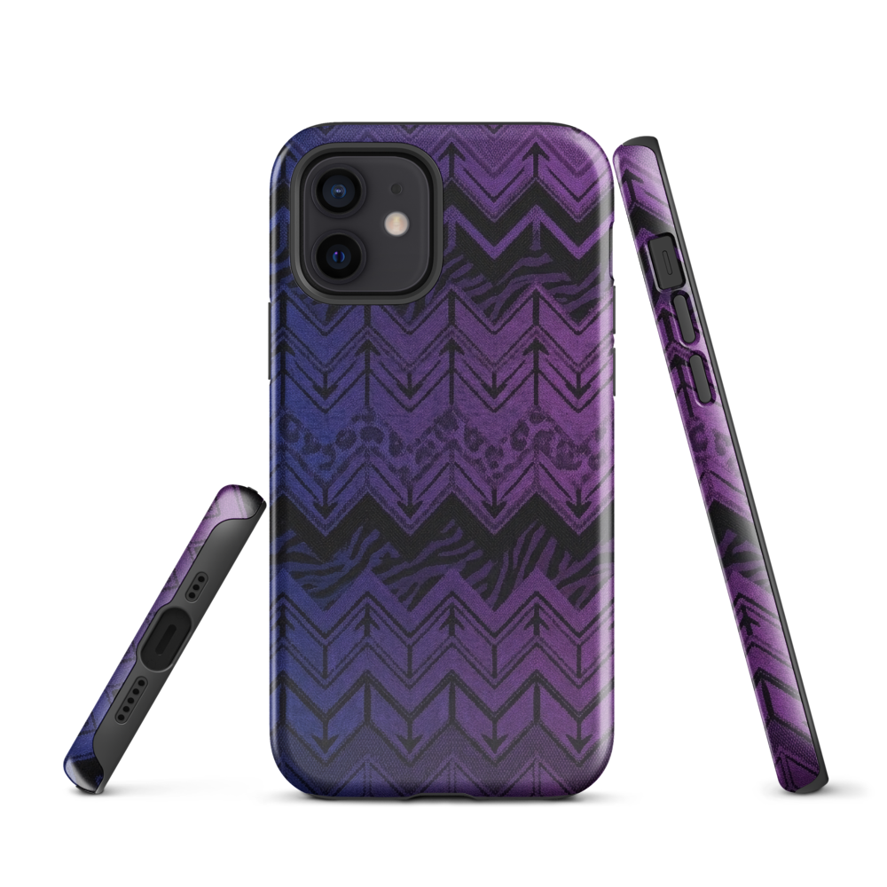 Purple to Blue Chevron Zebra & Leopard Print Tough Case for iPhone®