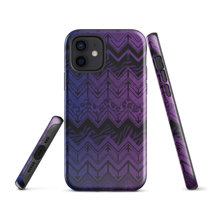 Purple to Blue Chevron Zebra & Leopard Print Tough Case for iPhone®