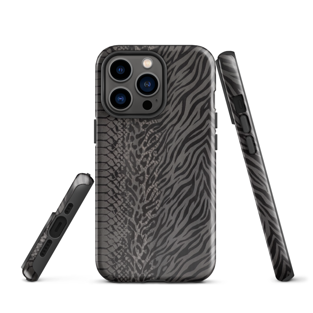 Dark Gray Zebra Print y2k inspired Tough Case for iPhone®