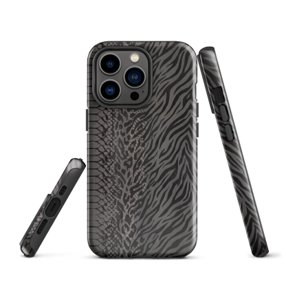 Dark Gray Zebra Print y2k inspired Tough Case for iPhone®