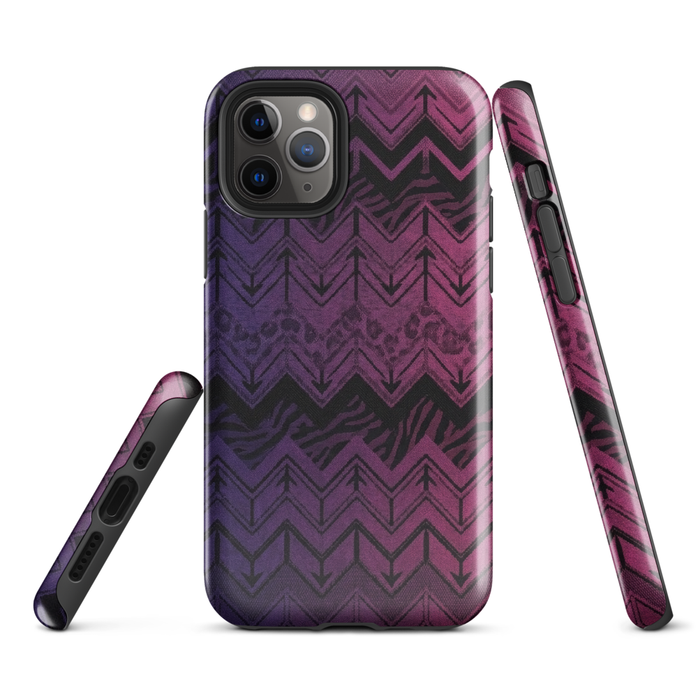 Purple to Pink Chevron Zebra & Leopard Print Tough Case for iPhone®