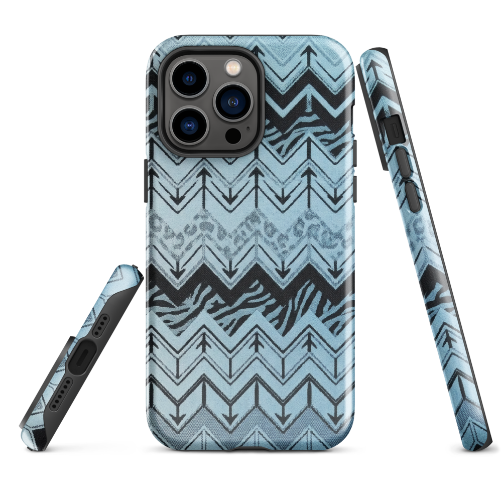 Blue Chevron Zebra & Leopard Print Tough Case for iPhone®