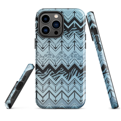 Blue Chevron Zebra & Leopard Print Tough Case for iPhone®