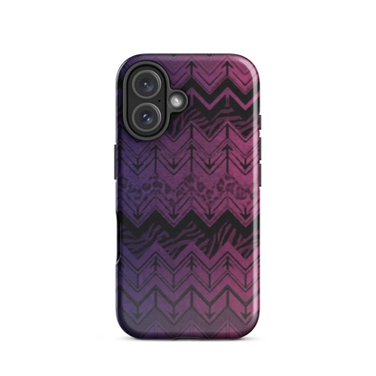 Purple to Pink Chevron Zebra & Leopard Print Tough Case for iPhone®