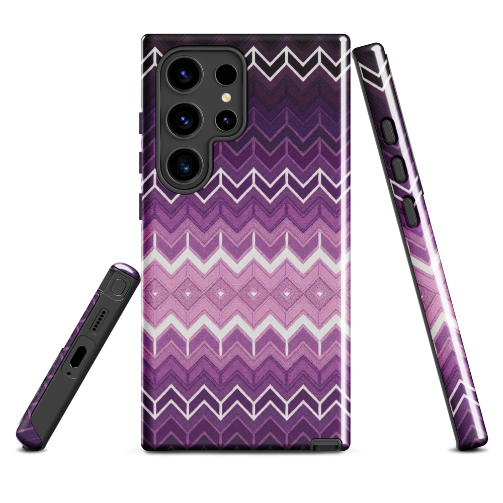 Purple Classic Chevron White Pattern Tough Case for Samsung