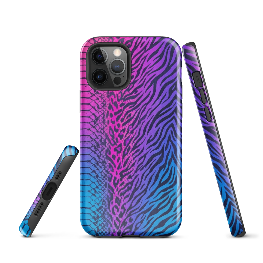 Pink & Blue Snake Skin Leopard & Zebra Print Tough Case for iPhone®