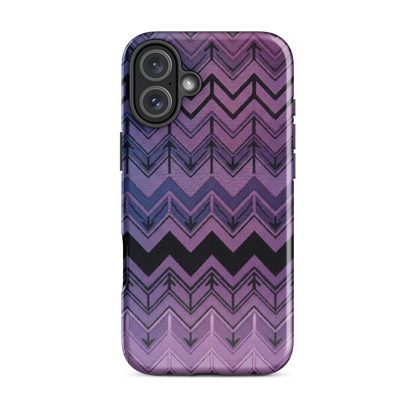 Purple Chevron & Blue Pattern Tough Case for iPhone®