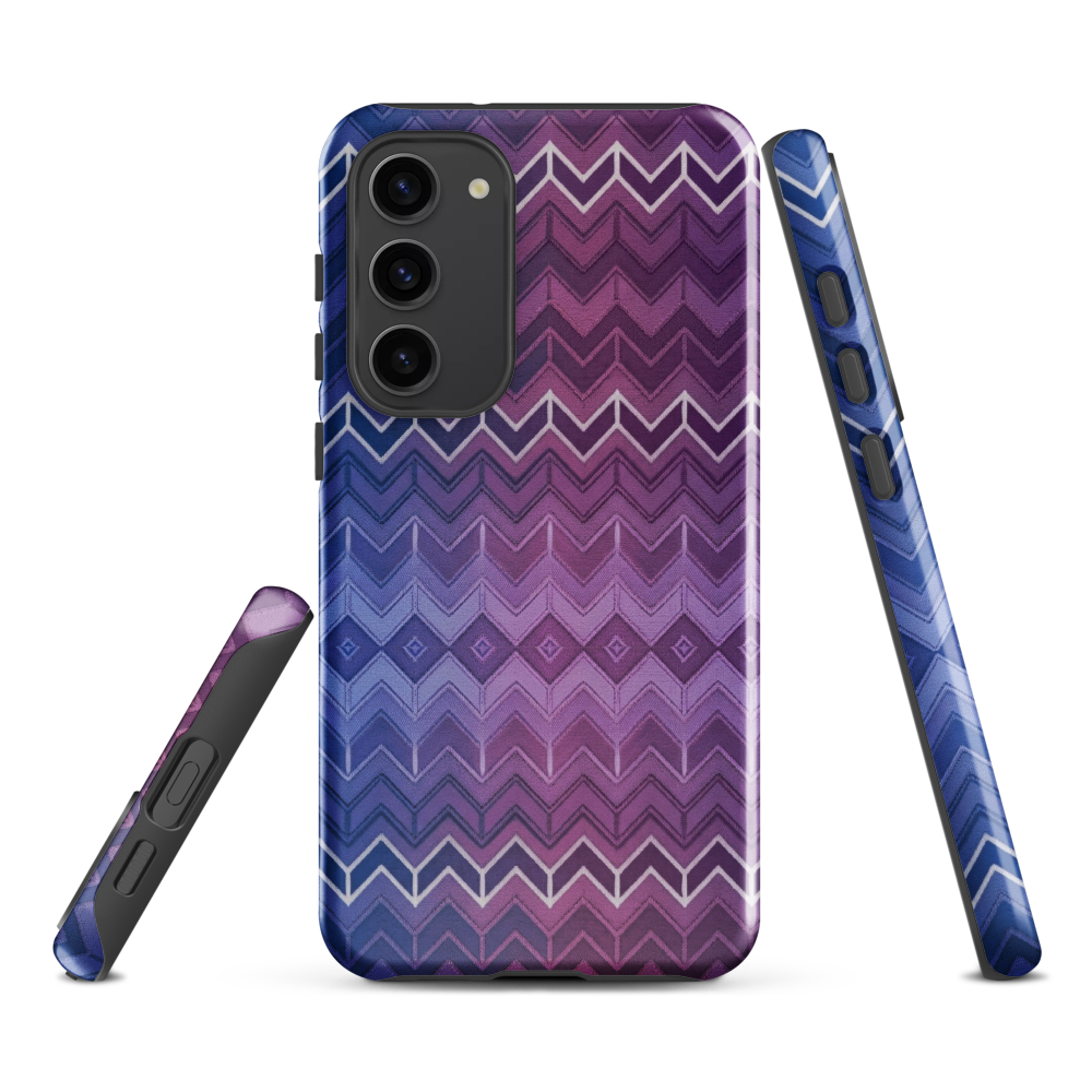 Purple & Blue Classic Chevron Print Tough Case for Samsung
