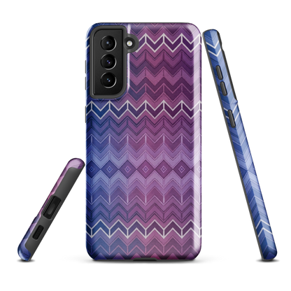 Purple & Blue Classic Chevron Print Tough Case for Samsung